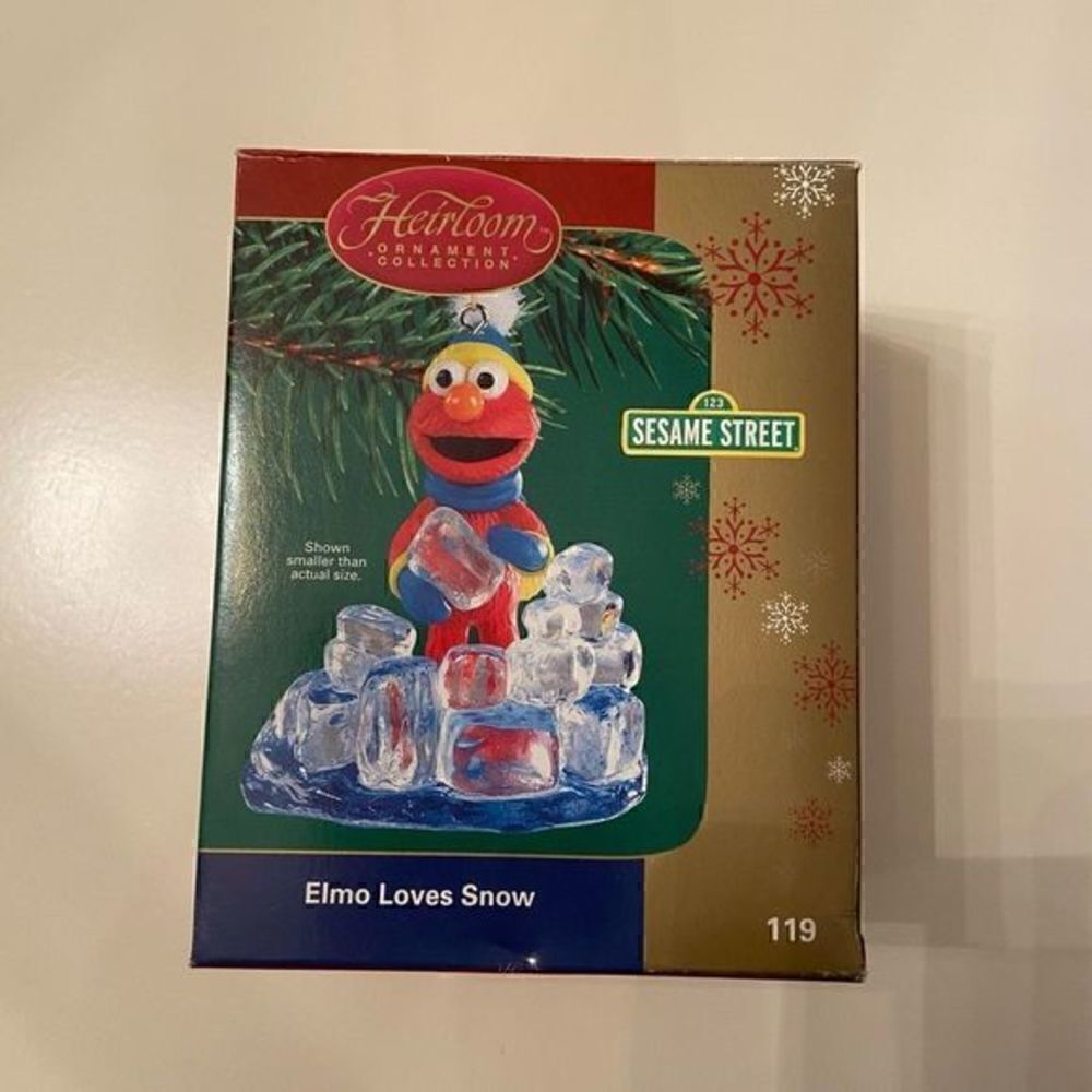 Elmo loves snow sesame street christmas ornament heirloom ornament collection vi